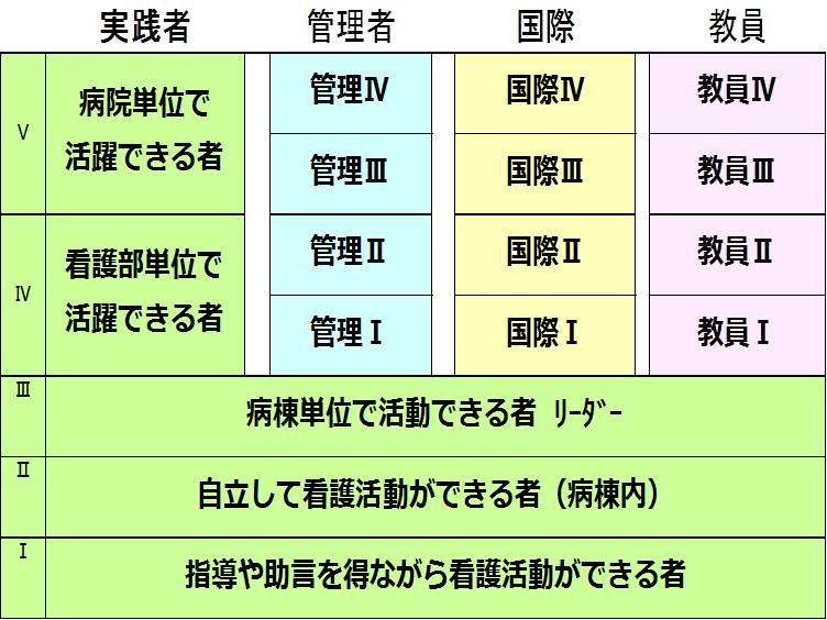 赤十字施設の看護師キャリアラダー全体構造図